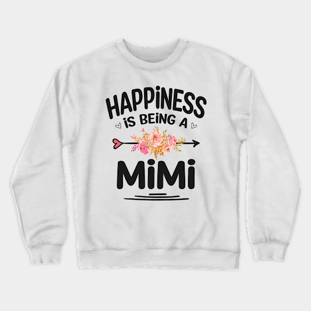 Mimi happiness is being a mimi Crewneck Sweatshirt by Bagshaw Gravity